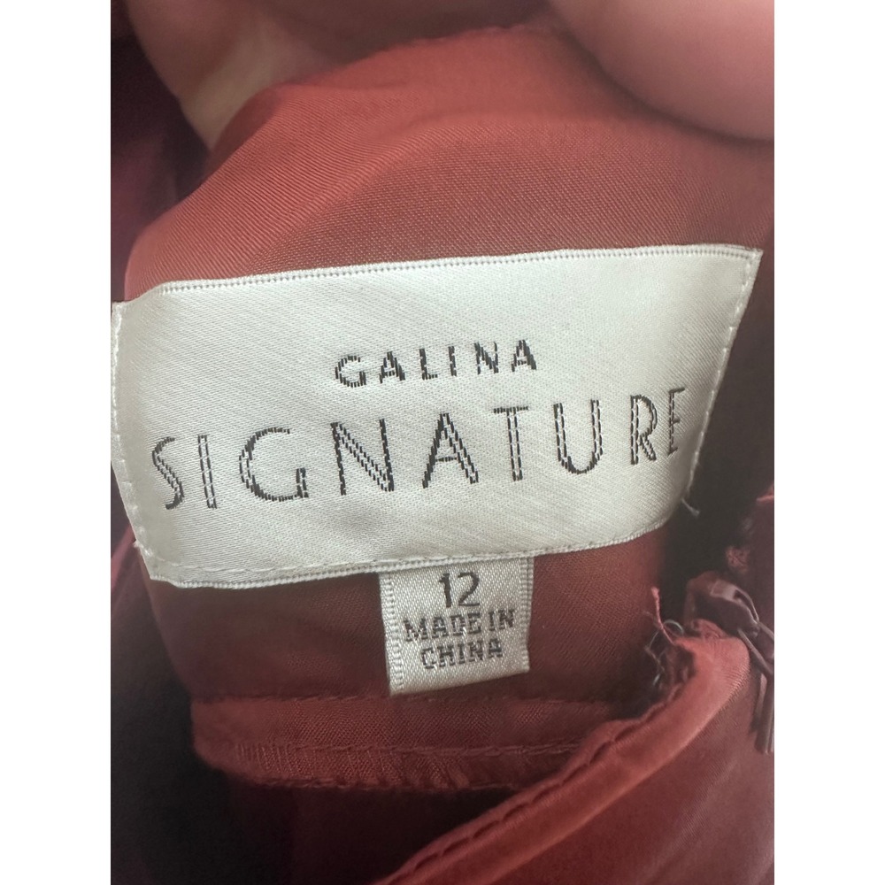 Galina Signature Charmeuse Halter Maxi Dress Women 12 Cinnamon Formal GS290122 - Picture 8 of 11